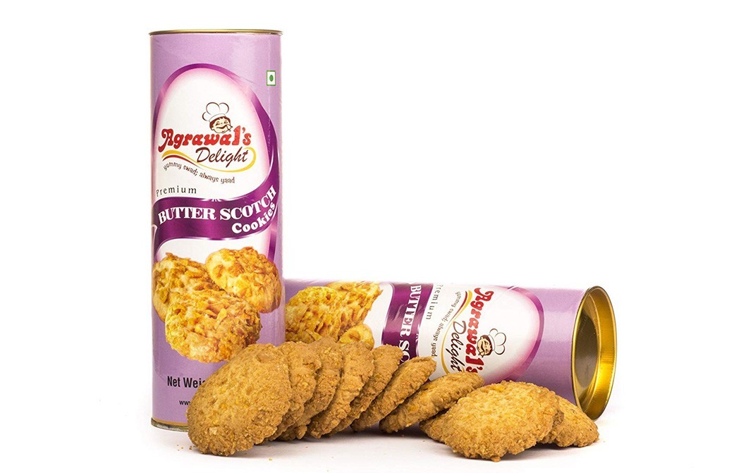 Agrawal's Delight Butter Scotch Cookies    Tin  400 grams